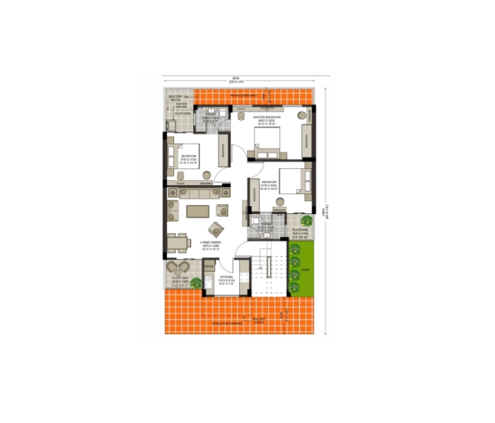 3 BHK Floor Plan